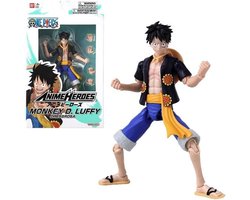 Bandai - Anime Heroes - One Piece - Anime helden Figuur 17 cm - Monkey D. Luffy Dressrosa Version - Officieel gelicenseerd One Piece - Luffy Action Figure - Kinderspeelgoed 4 jaar oud en + - 37007