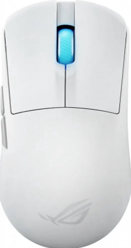 ASUS ROG Harpe Ace Mini Wit - Muis - Bedraad & draadloos - optisch - 42000 DPI - USB Type-C - Bluetooth - 2.4Ghz - Wit