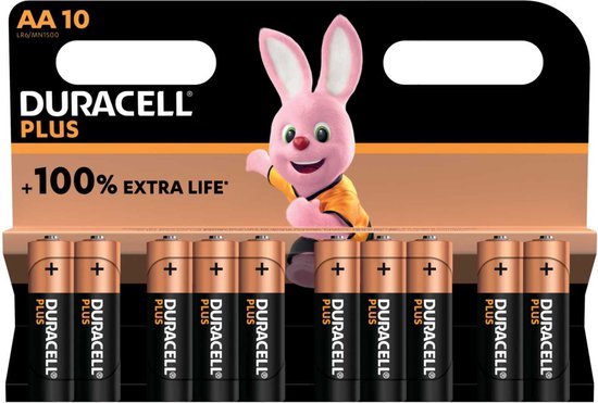 Duracell Plus AA - alkaline batterijen - 1,5V, LR6 - 10 stuks