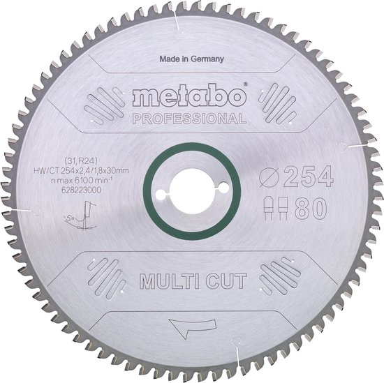 BAUBECK Parent Cirkelzaagblad PRO (meerdere materialen, 254 x 30 mm