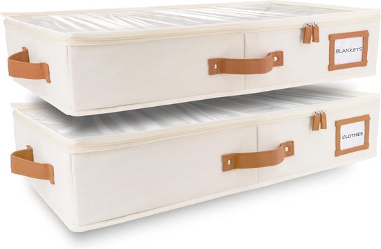 Opbergcontainers onder het bed - ruimtebesparend - 2-pack - grijs - 60