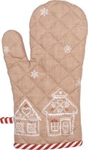 Clayre & Eef Manique de four 18x30 cm Marron Coton Maison en pain d'épices
