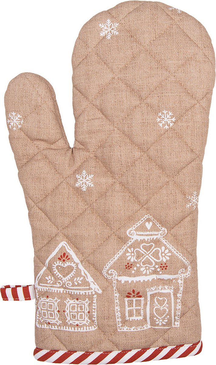 Clayre & Eef Ovenwant 18x30 cm Bruin Katoen Gingerbread house