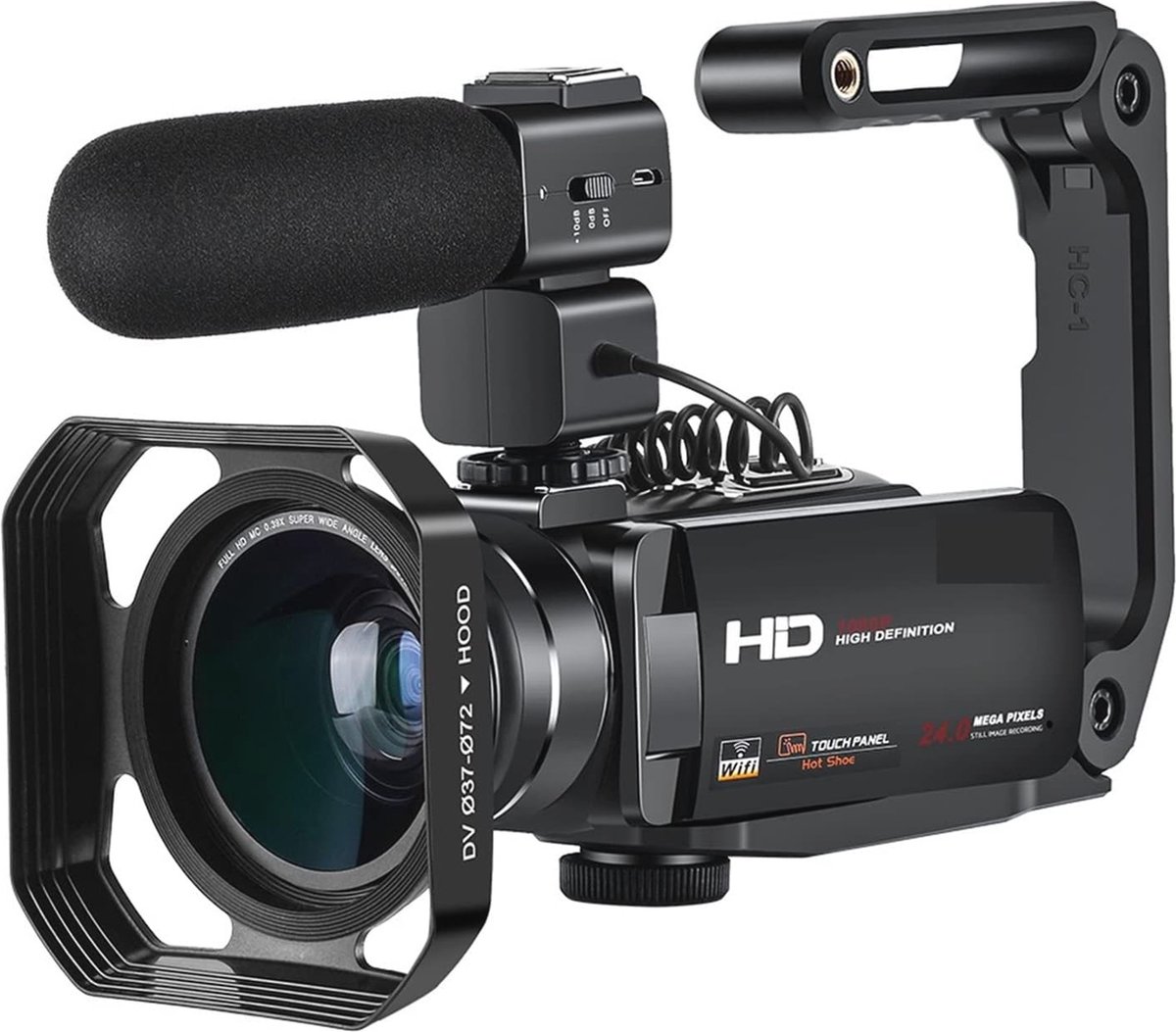 Digitale Videocamera met Nachtzicht en 16x Zoom voor Vloggen en Thuisgebruik