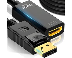4K DisplayPort naar HDMI adapter | HDMI Converter Adapter | Display Port to HDMI for HDTV Monitor Projector - Desktop Displayport Thunderbolt | DisplayPort naar HDMI | Gold Plated - Zwart - Compatibel met Computer / Monitor / TV / Projector