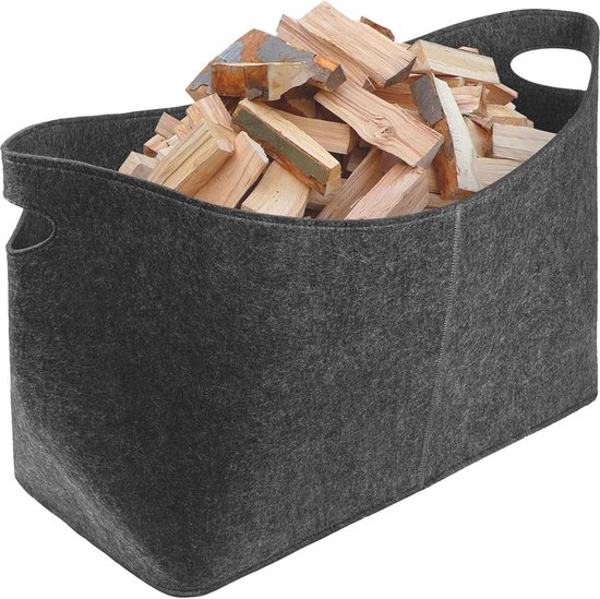 U-Vormige Metalen Brandhoutrek Opbergrek Voor Brandhout Met Stevige Basis 43 X 37 X 39 5 Cm Zwart
