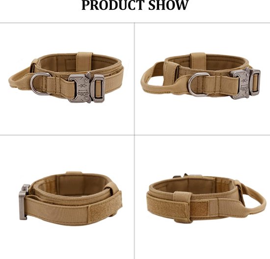 Collier tactique pour chien avec poignée réglable pour Chiens de taille moyenne et grande