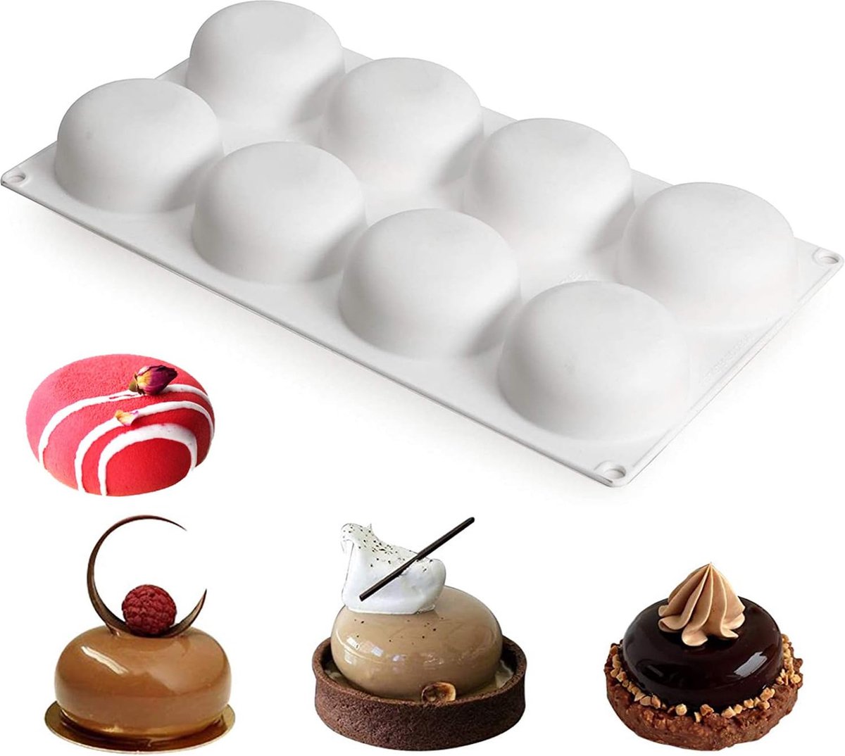 Goodivery ® Siliconen Bakvorm voor Creatieve Dessertcreaties - 8 Holtes