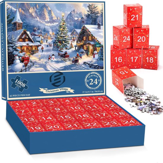 Equivera adventskalender - Verzorgingsadventskalender 2024 voor Meisjes – 24 Verzorgingsproducten – Beauty Adventskalender met Bodylotion – Badbruisballen – Douchegel – Shampoo – Handcrème en Meer – Kerstkalender
