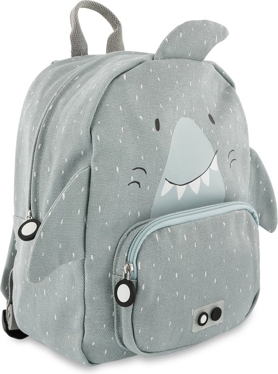 Trixie Rugzak - Mr. Shark - Schooltas Waterafstotend - Boekentas voor Kind - Voor Jongens en Meisjes - Geschikt als Gymtas - Grijs - Haai
