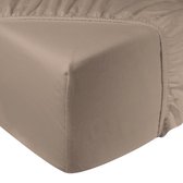 Bol.com DoubleDry Hoeslaken Flanel 90x200 cm - 100% Zacht Katoen - Rondom Elastiek - Beige aanbieding