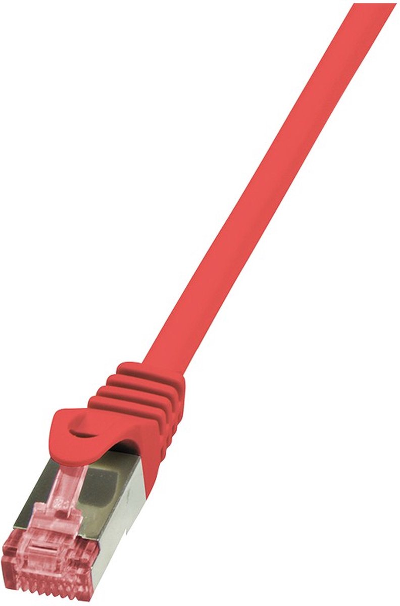 LogiLink CQ2044S RJ45 Netwerkkabel, patchkabel CAT 6 S/FTP 1.50 m Rood Vlambestendig, Snagless 1 stuk(s)