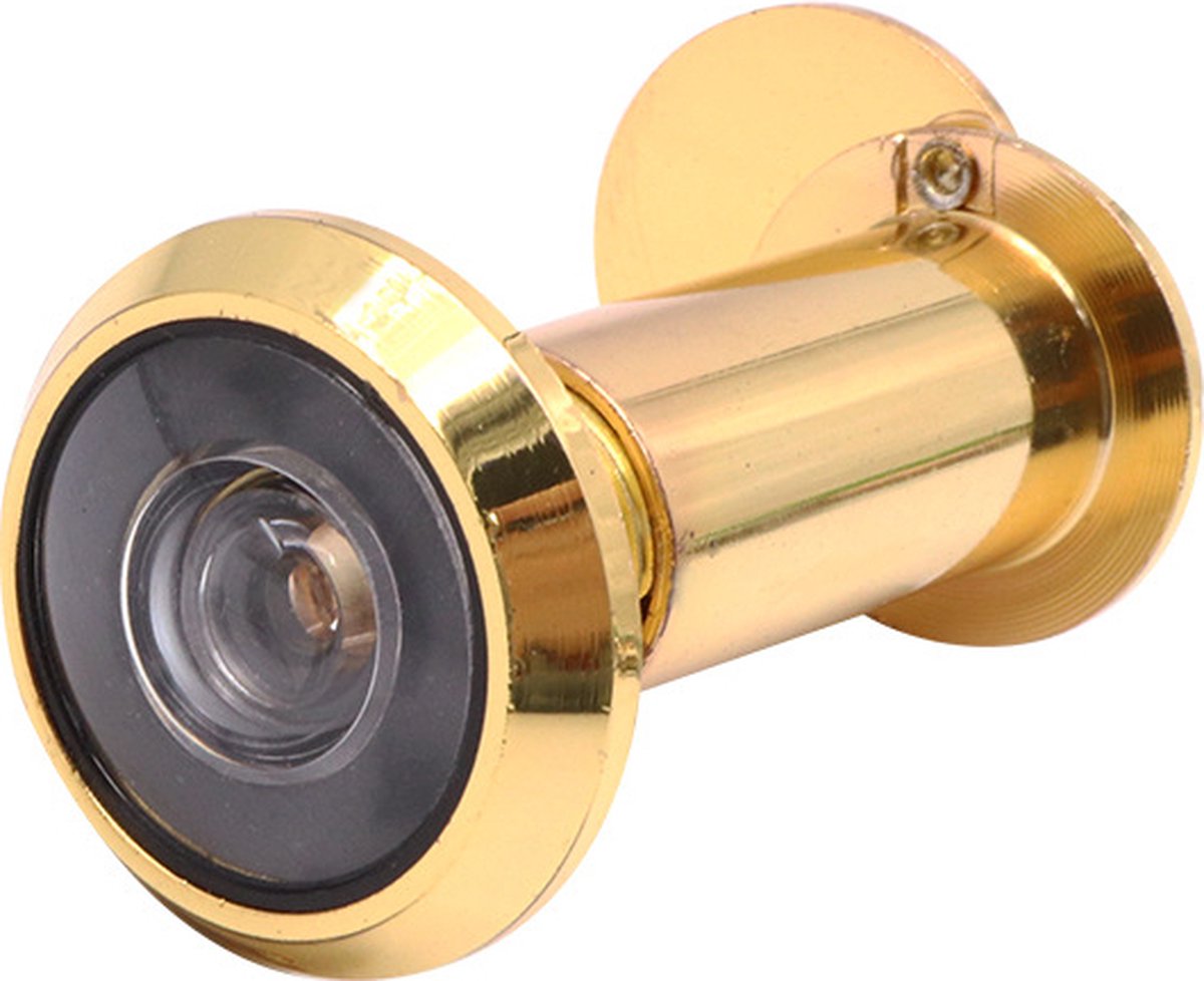 Deurspion - Boorgat Ø 14 mm - Spion voor 35-50 mm deuren - Kijkgaatje - Deurviewer - groothoek 200° - Afsluiklepje - goud - Hoogwaardige - met sterke privacyafdekking - Veiligheidsdeur voor thuis - Glazen Lenzen - Verchroomd