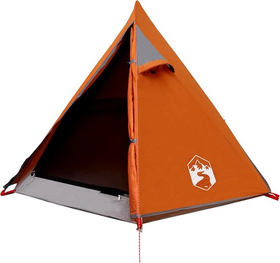 vidaXL Koepeltent - 2 Persoons - Waterdicht - Grijs/Oranje van Vidaxl — afbeelding 4