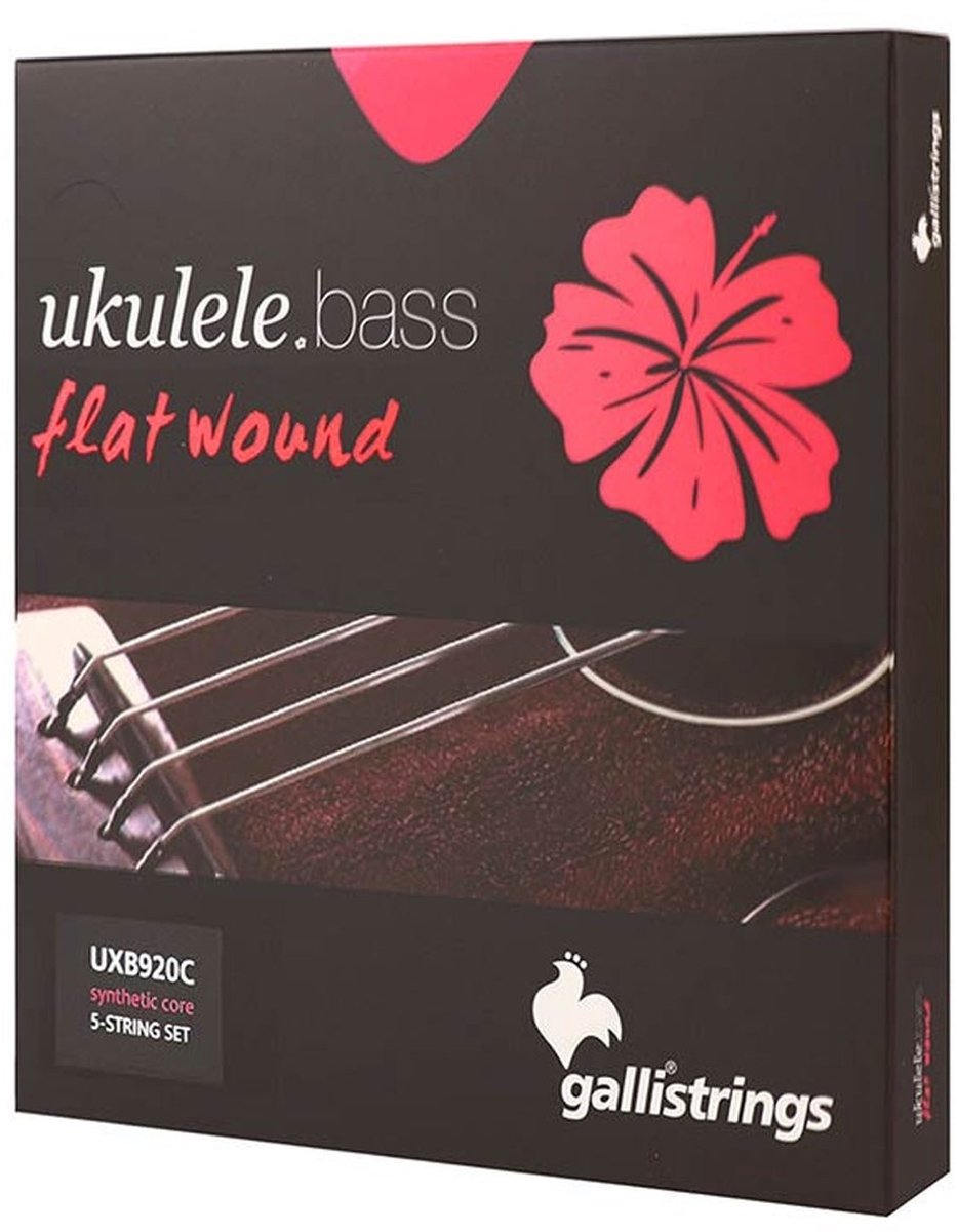 Galli UXB-920C Bas Ukulele Snarenset – 5-Snarig, Flatwound Chrome Steel