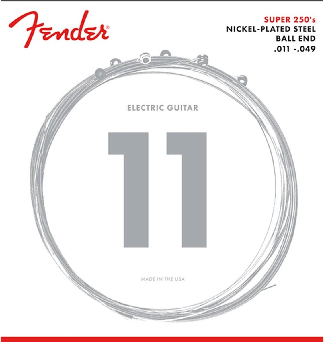 Fender F-250M snaren set elektrisch, nickel roundwound, medium, 011-014-018-028-038-049
