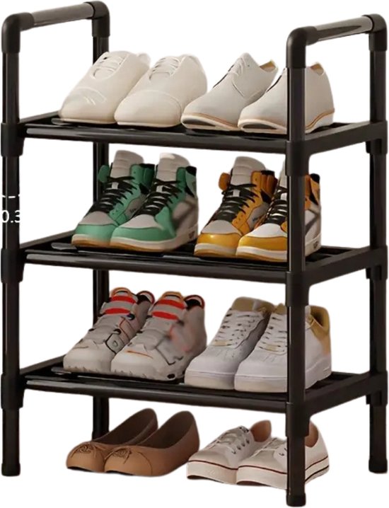 Étagère à chaussures Nivard - Banc à chaussures - Porte - Système de rangement Chaussures pour femmes - Organisateur - 3 niveaux Klein