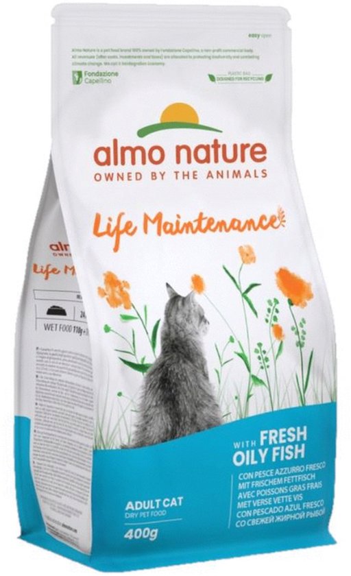 Almo Nature Cat Droog Witvis/Rijst 400 gr