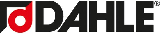 Dahle logo in zwart en rood.