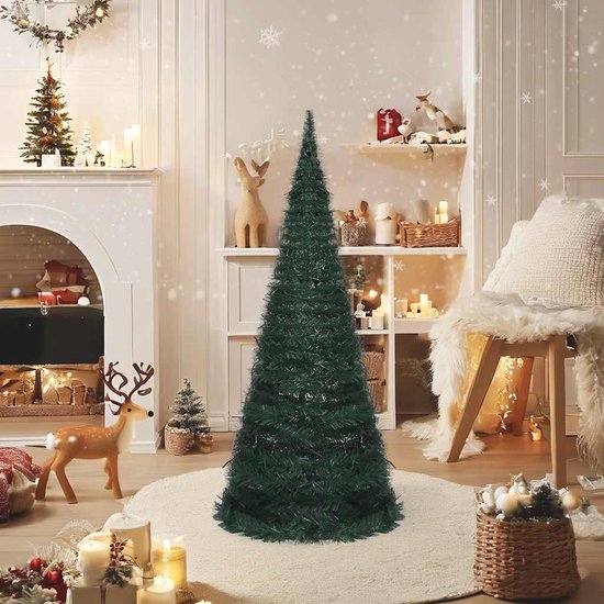 vidaXL Kunstkerstboom Goud - 210 cm - LED Verlichting - USB-aansluiting