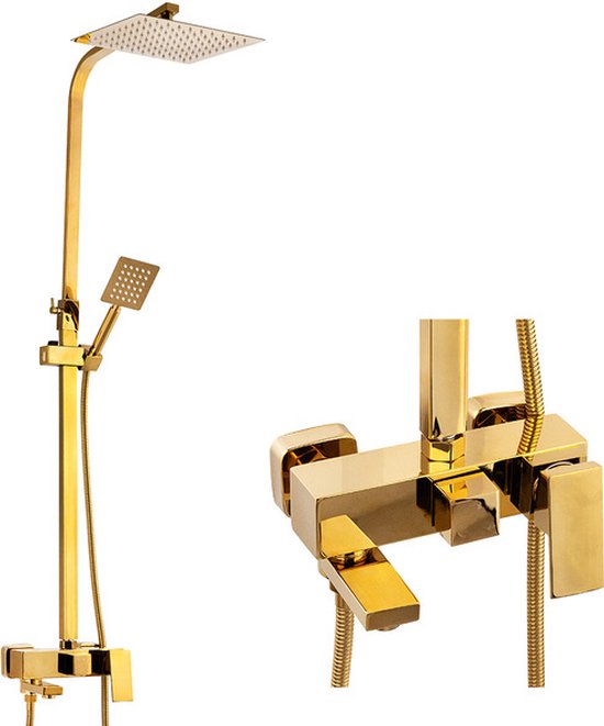 Regendouche, doucheset, douchesysteem met hoofddouche, handdouche, douchekop, douchepaneel, douchearmatuur, douchezuil, instelbare hoogte 75-120 cm, voor pensions, hotels, badcentra Regendouche, doucheset, douchesysteem met hoofddouche, handdouche, douchekop, douchepaneel, douchearmatuur, douchezuil, instelbare hoogte 75-120 cm, voor pensions, hotels, badcentra