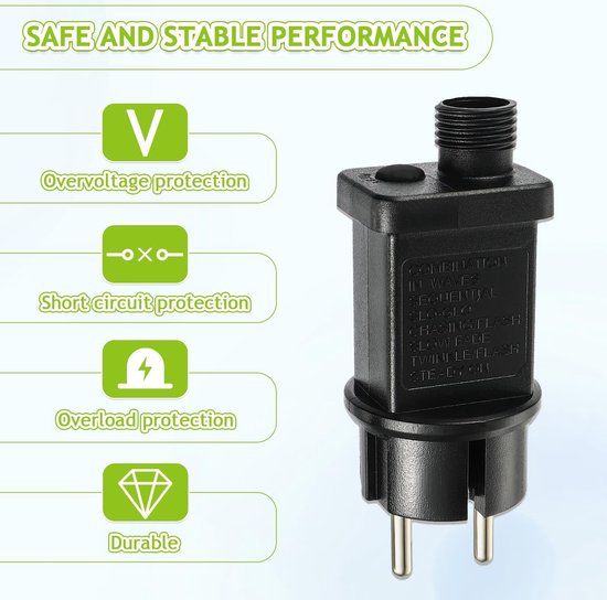 Transformateur pour guirlandes de Noël, adaptateur électrique avec