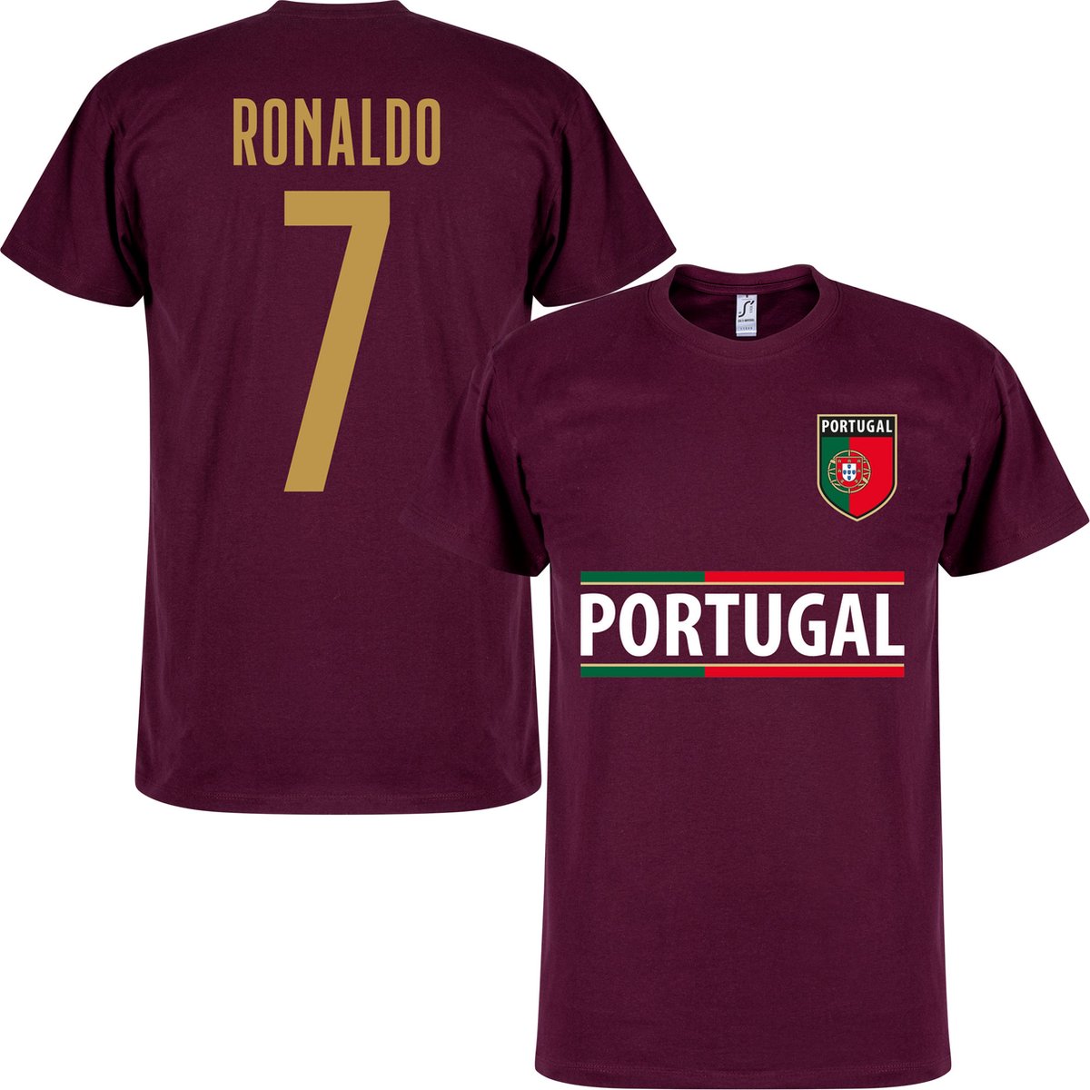 Portugal Ronaldo 7 Team T-Shirt 22 - Bordeaux - L