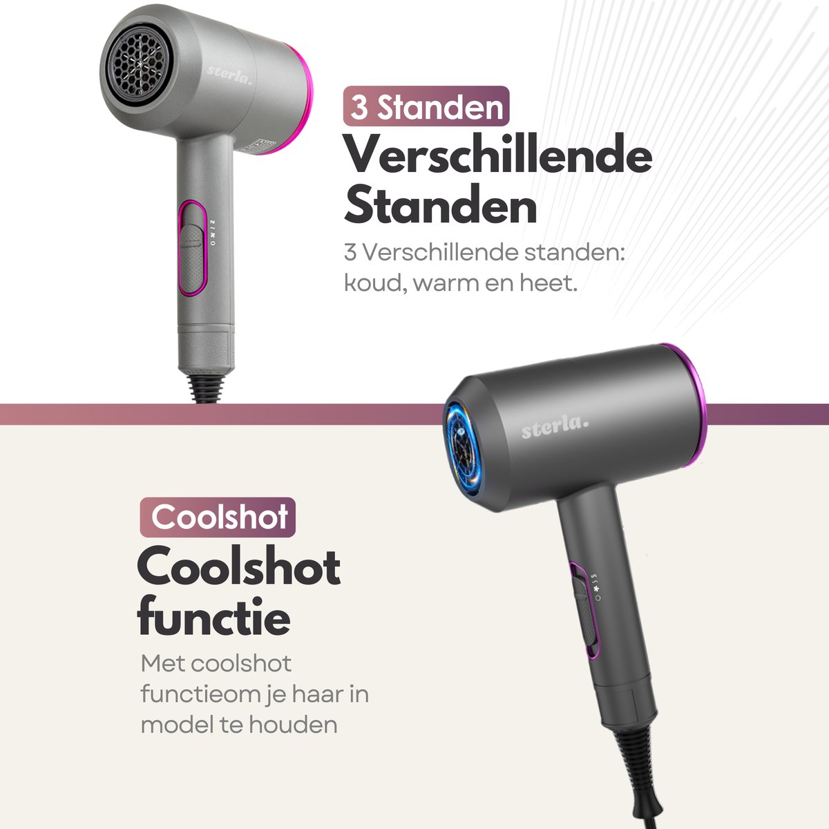 Premium Haarföhn met Diffuser en Ionentechnologie - 2000W - afbeelding 3