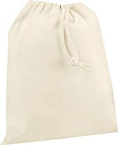 Canvas opberg zakjes/tasjes met afsluitkoord - katoen - wit - 30x45 cm - cadeau tasjes/goodie bags - 8 liter