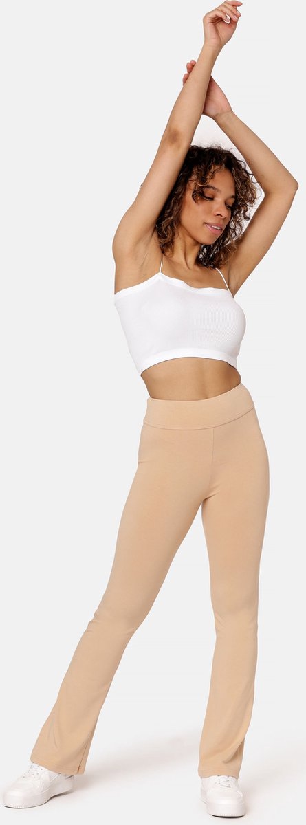 Bellivalini Dames Yogabroek - Sport - Vrijetijdsbroek - Lang - Viscose - Sportbroek - BLV-BLV50-277-YPF - Zand - XS van Bellivalini — afbeelding 5