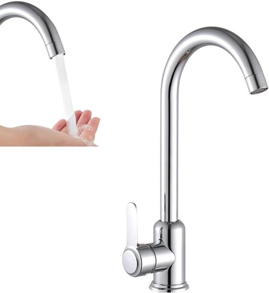Keukenkraan 360° Draaibaar - Roestvrij Staal Mengkraan Warm & Koud Water