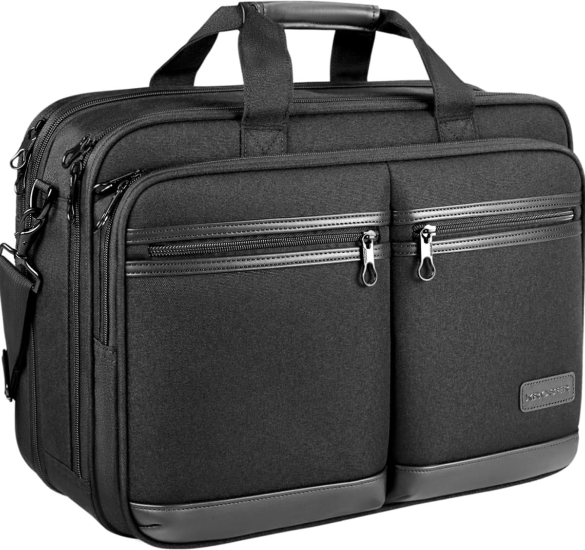 Kroser 17-Inch Laptoptas – Uitschuifbare Aktetas – Waterafstotend Nylon – RFID-Beveiliging – Extra Ruime Compartimenten – Unisex – Lichtgewicht – Premium Schuimbescherming – Zwart