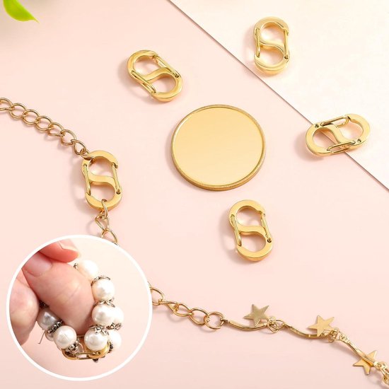 Beebeecraft 1 Doos 50Pcs Rose Goud Kreeft Sluitingen 11mm Armband Extender Sluitingen Connector Voor Diy Armband Ketting Sieraden Reparatie Kit