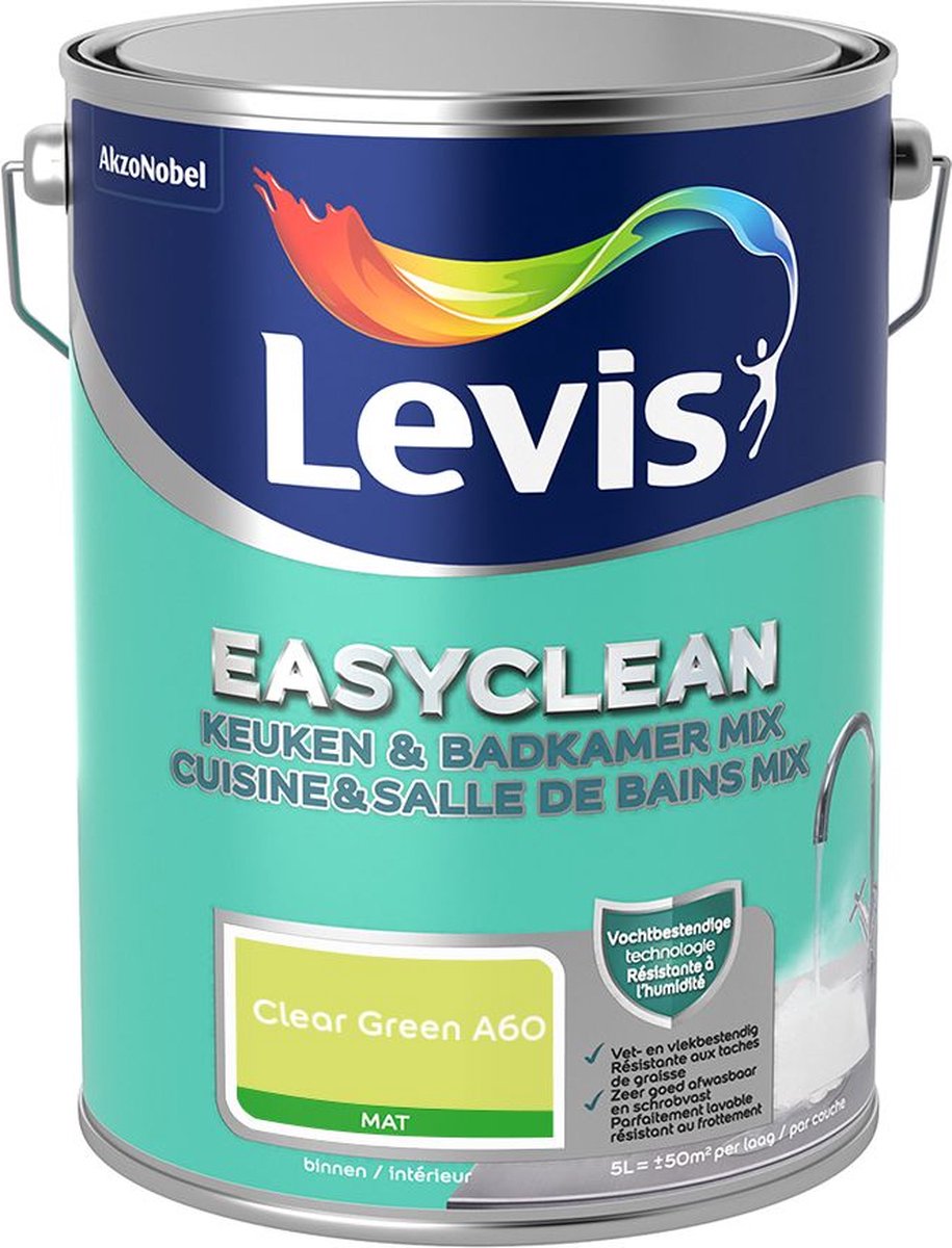 Levis - Easyclean Keuken & Badkamer Mix - Clear Green A60 - Mengverf - 5 L