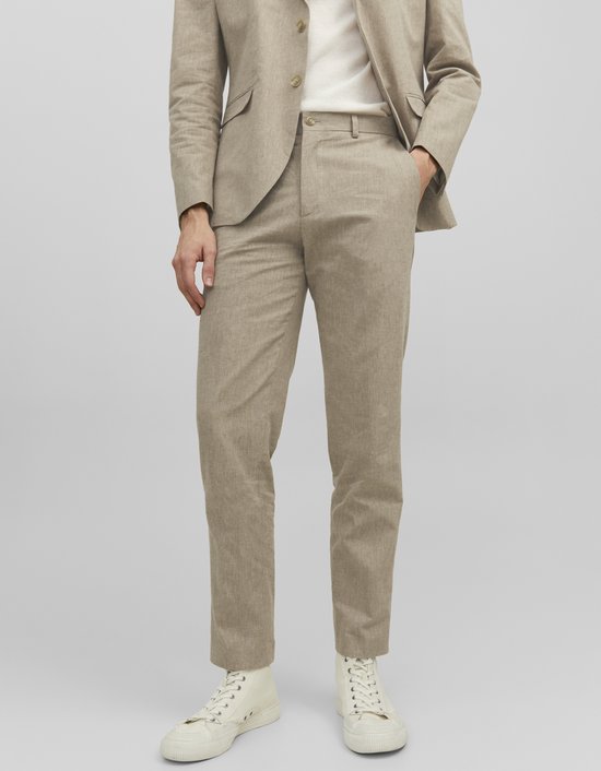 Pantalon en lin Riviera de JACK & JONES coupe slim - pantalon homme - beige