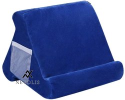 Nevolis Tablet Cushion Stand Multiple Viewing Angle Soft Cushion Lap Stand for iPad Phone Tablet Laptop Pillow Holder Blue Floral Pattern Tablet Stand Holder for Hands-Free Viewing .