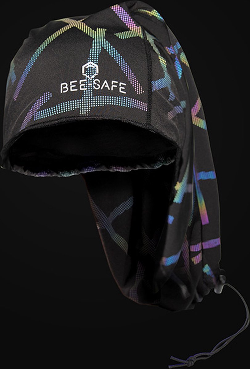 Bee Safe | Reflective Scarf - shawl | Multi colour reflectie print | hardloop nekwarmer | sport hoofddoek | running sjaal
