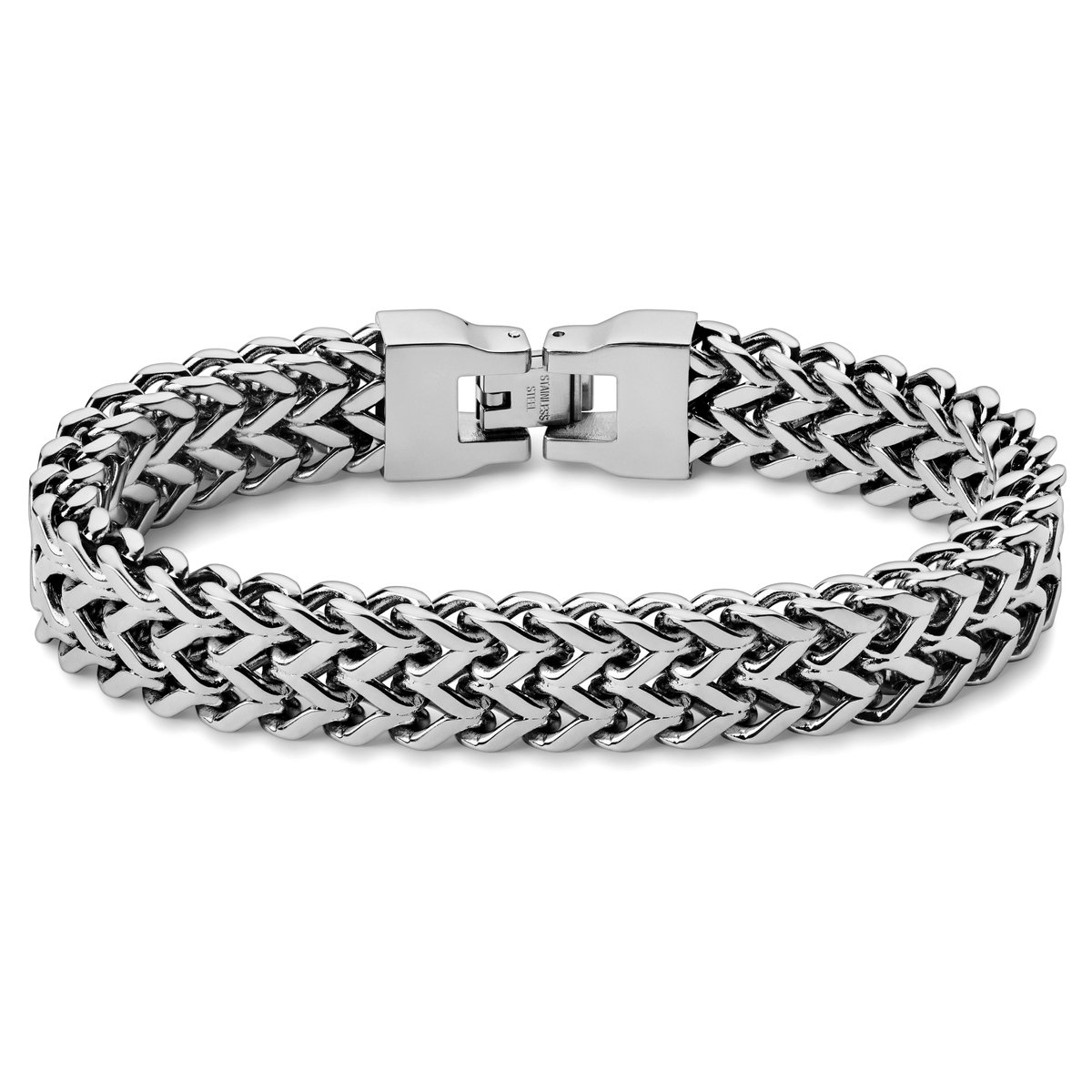Zilverkleurige Roestvrijstalen Armband met Vossenstaartschakels