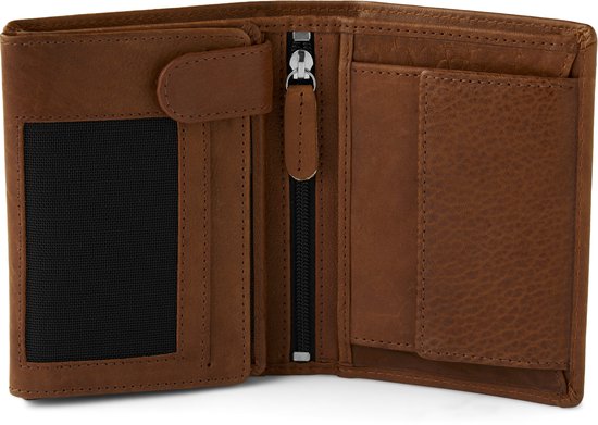 Portefeuille en cuir brun havane vintage anti-RFID Cambodia