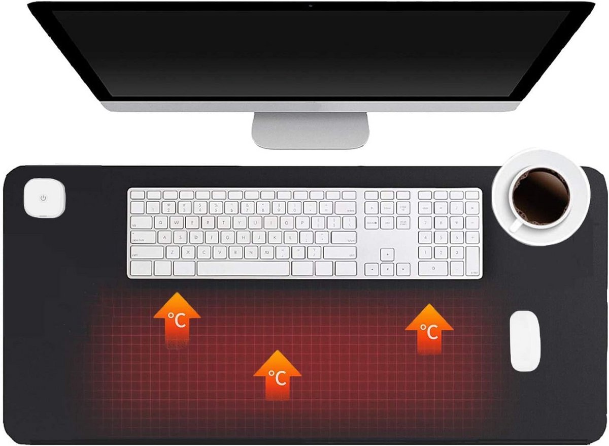 Verwarmde Bureauonderlegger Elektrisch - XL Bureauwarmer met 3 Warmtestanden en Timer