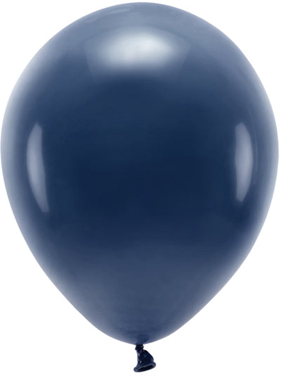 Eco ballonnen 30 cm, pastel, donker marineblauw (1 verpakking / 10 stuks)