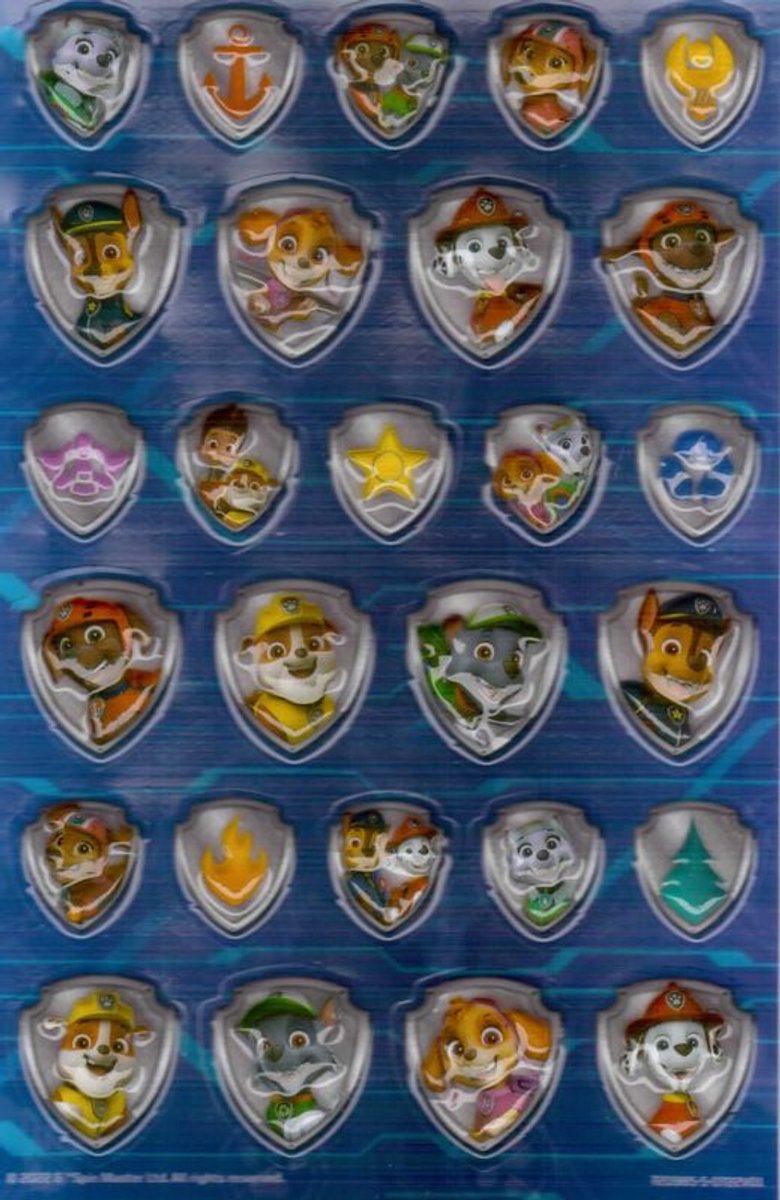 PAW Patrol stickers speelgoed - Totum super stickerset XL jongens en meisjes vanaf 3 jaar - 36 x 36 cm - 7 vellen incl. metallic en 3D stickers en spelletjes cadeautip knutselen — afbeelding 19