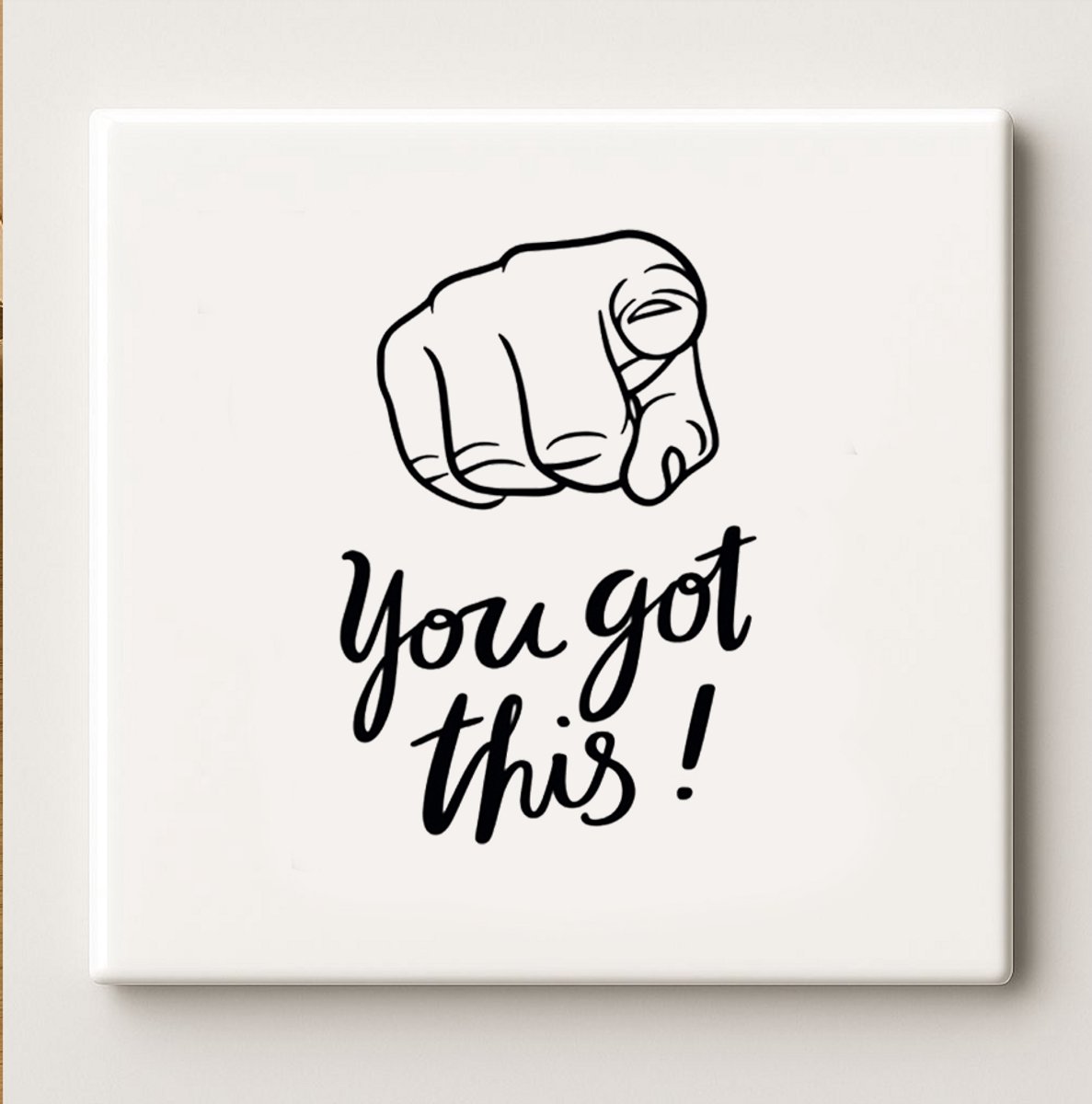 Motiverende Quote Keramische Tegel “Dit Kun Je!” – Inspirerende Handwijzer Wanddecoratie v