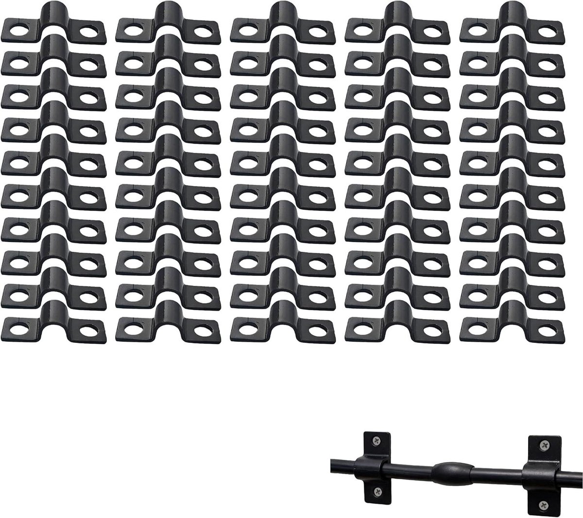U-buisklemmen 6mm - Set van 50 stuks - Zwarte klemmen voor elektrische leiding - Duurzaam en corrosiebestendig - Eenvoudige installatie.