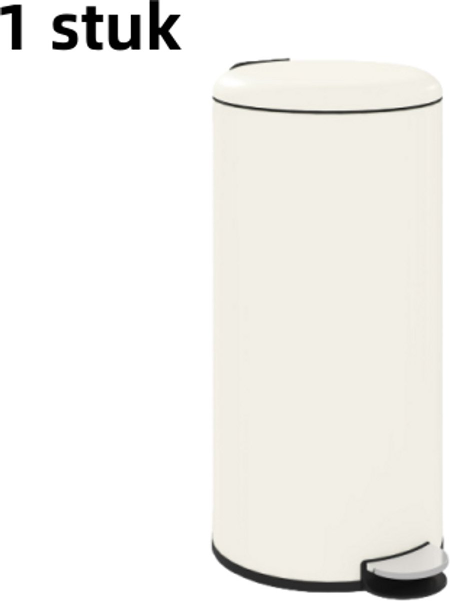 1 stuk - pedaalemmer van 30 liter - cosmetica-afvalbak - met deksel - met binnenbak - geschikt voor woonkamer, kantoor - metaal - 36 x 30 x 63,5 cm