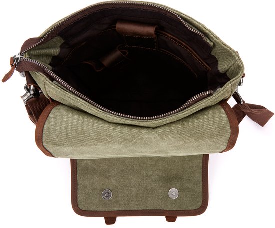 Sac à bandoulière Sergio vert et marron