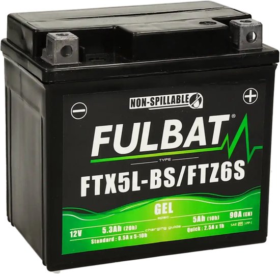 Fulbat YTX5L-BS Scooter Accu 12V 5Ah – Gel Accu | Onderhoudsvrij & Gebruiksklaar