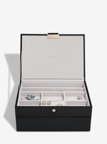 STACKERS BLACK RAFFIA - Sieradendoos - Juwelendoos - Sieradenhouder - Sieraden Organizer - 2-set