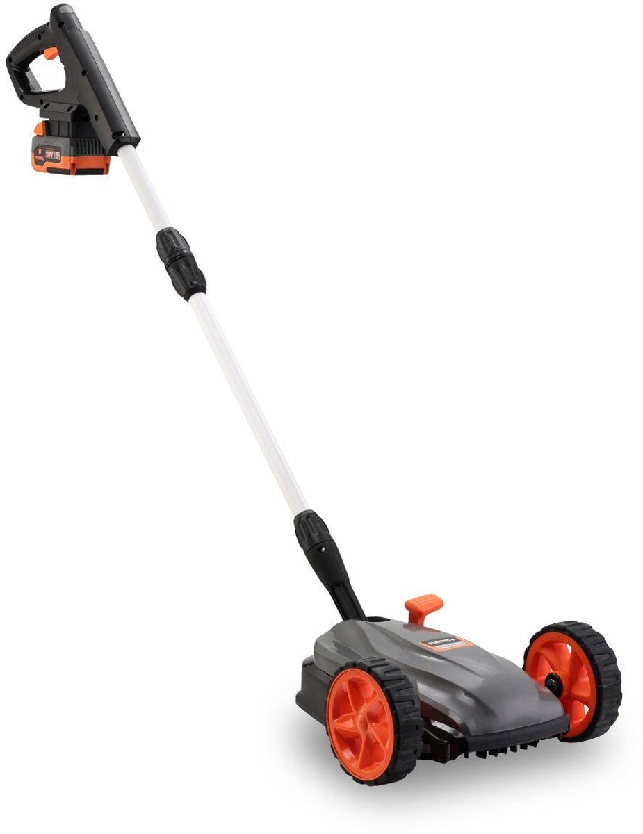 FUXTEC Snoerloze Einhand Gazonmaaier accu FX-E1RMEH20-SET – Compacte Grasmaaier – 20V Accu met Lader – 220 mm Maaibreedte – 300 W – 3-voudige Maaihoogteverstelling 30–50 mm – Flexibele Kogelkopbediening – foto 3