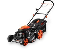 FUXTEC 4-in-1 Benzine grasmaaier FX-RM5396 - 5,3 PK & 53 cm maaibreedte & hoogteverstelling 25-75 mm | 70L grasopvangbak, mulchfunctie & zij-uitworp